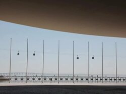 Expo cable car, Lisbon, Portugal Stock Footage