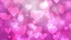 Heart particles on pink background Stock Footage