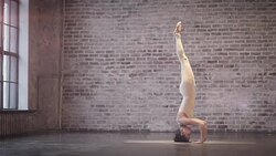 Young Woman Doing Yoga Meditation and Stretching Exercises Stock Footage