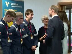 William and Kate on tour of Pembroke Oil Refinery News Clip