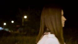 Robber stealing businesswoman bag in the street Stock Footage