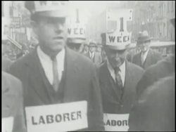 Unemployed workers try to find jobs during the Great Depression. News Clip
