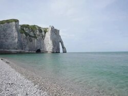 Etretat Left Cliff and beach MV - HD Stock Footage