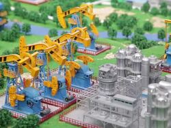 CU PAN Scale model of industrial estate in exhibition center / xi'an, shaanxi, china Stock Footage