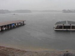 raining lake Stock Footage