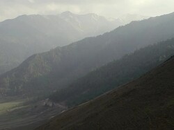 MS View of Himalayan Mountains surroundings / Durma, Banke District, Nepal Stock Footage