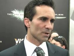 Dark Knight Rises Nestor Carbonell interview Stock Footage