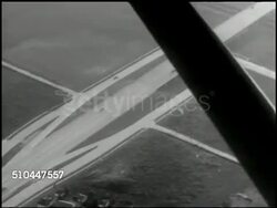 1949: GULF FREEWAY HOUSTON: WS Cars, automobiles, vehicles on Gulf Freeway (Interstate 45), Houston skyline BG. FLYOVER: VS WS Gulf freeway, traffic, city. WS Cars on Gulf Freeway, highway exit, houses BG. I-45, Texas Instructional Video