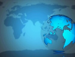 Seamless loop of blue glass globe Stock Footage