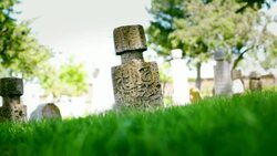 Tombstone in Ottoman graveyard Stock Footage