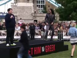 Jonah Hill, Russell Brand at the Get Him to the Greek Premiere at London England. (Footage by WireImage Video/GettyImages) Stock Footage