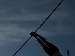 Pole Vaulter Closeup Stock Footage