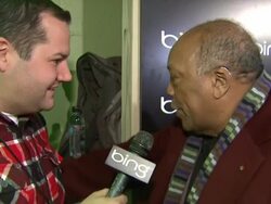 INTERVIEW: Quincy Jones on being at Sundance at Bing Bar Sundance 2012 - Day 3 in Park City, Utah, on 1/21/2012 Stock Footage