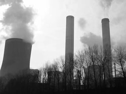 Pollution power plant Stock Footage