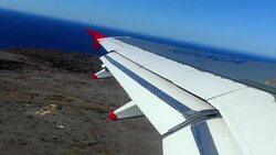 Airplane departing from an Airport in Galapagos Stock Footage
