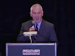 SPEECH - Campbell McLaren at mun2 And Campbell McLaren Host Media Luncheon Introducing New MMA Reality Series "Combate Americas" Stock Footage