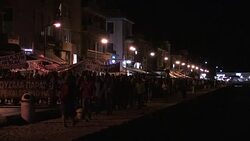 CLEAN : Greece's Chios islanders hold anti migrant rally News Clip