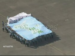 Aerials of Tory pre election poster stunt News Clip