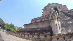 Thai Temple Wat Chedi Luang Stock Footage