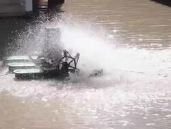 water turbine side view Stock Footage