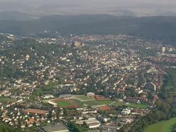 WS AERIAL View over Marburg / Germany Stock Footage
