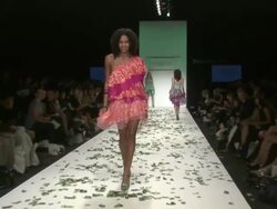 Los Angeles Fashion Week: The Green Initiative Humanitarian show Stock Footage
