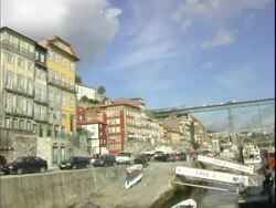 Dock in Porto Portugal on Douro River Stock Footage