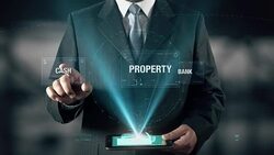 Reliability Success Concept Businessman using digital tablet technology futuristic background Stock Footage