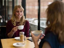Friends in Cafe Stock Footage