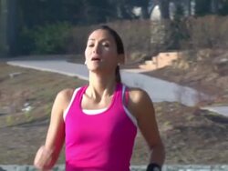 Liliana's Run Toward and Smile 1 -Medium Shot Stock Footage