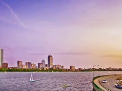 Sunset. Boston. Stock Footage