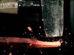 High speed anvil iron with hammer, glowing hot Stock Footage
