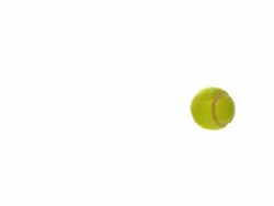 MS SLO MO Shot of Tennis Ball Falling and Bouncing against White Background / Calvados, Normandy, France Stock Footage