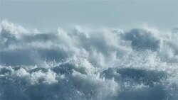 Whitewash from Huge Waves in Slow Motion Stock Footage