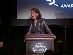INTERVIEW - Barrie Landry at 2014 UNICEF Children's Champion Award Dinner Stock Footage