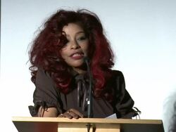 INTERVIEW: Chaka Khan on how her program began at Music Icon Chaka Khan & 'Hangover' Movies Producer Scott Budnick Unveil Pilot Program For Incarcerated Youth in Los Angeles, CA on 6/28/12 Stock Footage