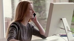 Desk phone call Stock Footage
