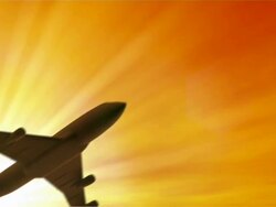 Airplane Flying Against The Shining Sun Stock Footage