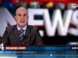 HD: Newscaster Reading World Report News Stock Footage
