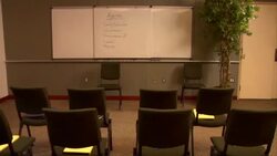 MS, PAN, Empty conference room Stock Footage