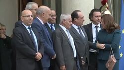 CLEAN : Nobel Peace Prize winners meet French President Hollande (2) News Clip