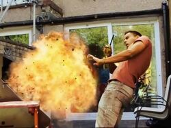 Gas Explosion. Barbecue Season Fire Safety Danger Warning Stock Footage