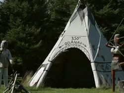 A conical tent traditionally used by Native American tribes Stock Footage