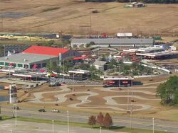 WS AERIAL ZI View of go karting track / South Carolina, United States Stock Footage