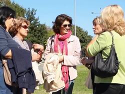 Female friends outdoors Stock Footage