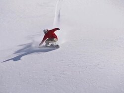 Snowboarding Powder Turn Stock Footage