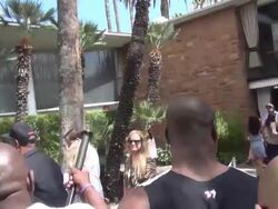 Jacoby Jones runs into the Roosevelt Hotel at Stock Footage