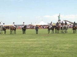 ATMOSPHERE: National Anthem at The Fifth Annual Veuve Clicquot Polo Classic Stock Footage