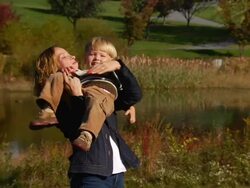 Mother and Son in Park Stock Footage
