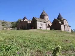 Goshavank monastery, general view Stock Footage